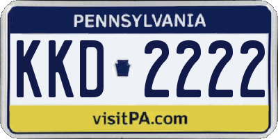 PA license plate KKD2222