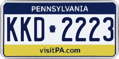 PA license plate KKD2223