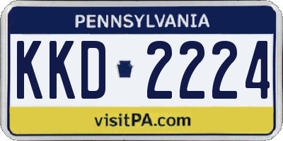 PA license plate KKD2224