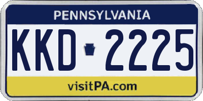 PA license plate KKD2225
