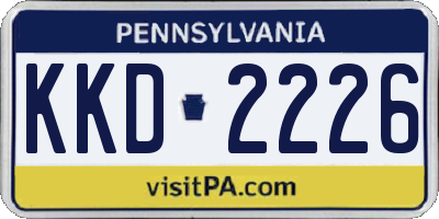 PA license plate KKD2226