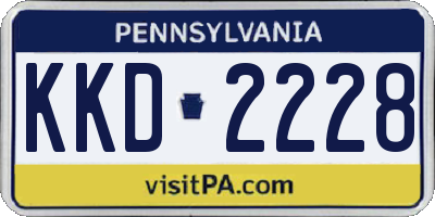PA license plate KKD2228
