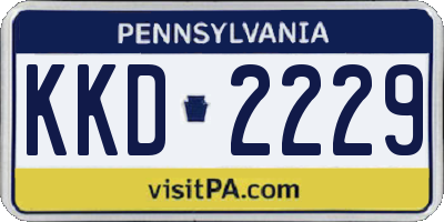 PA license plate KKD2229