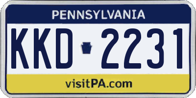 PA license plate KKD2231