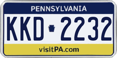 PA license plate KKD2232