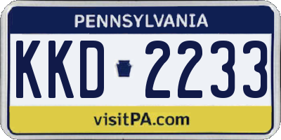 PA license plate KKD2233