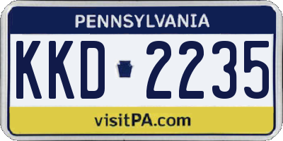 PA license plate KKD2235