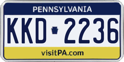 PA license plate KKD2236