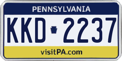 PA license plate KKD2237