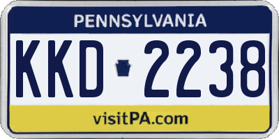 PA license plate KKD2238