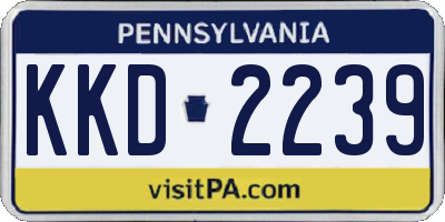 PA license plate KKD2239