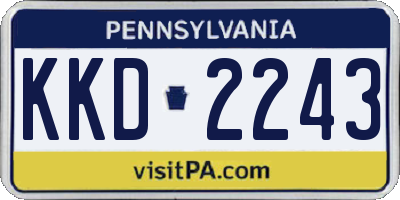 PA license plate KKD2243