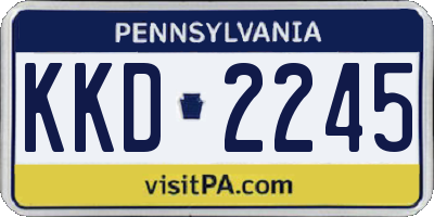 PA license plate KKD2245