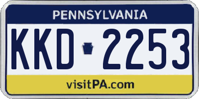 PA license plate KKD2253