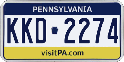 PA license plate KKD2274