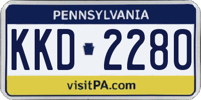 PA license plate KKD2280