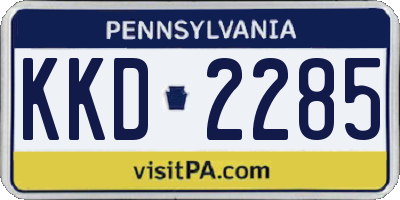 PA license plate KKD2285