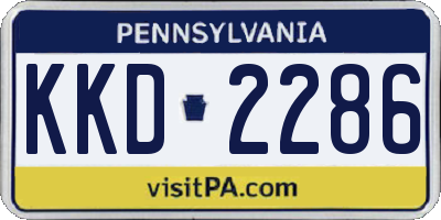 PA license plate KKD2286