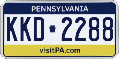 PA license plate KKD2288