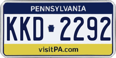 PA license plate KKD2292