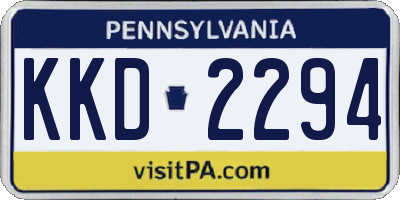 PA license plate KKD2294