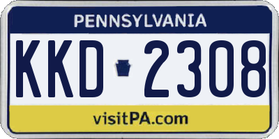 PA license plate KKD2308