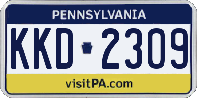 PA license plate KKD2309