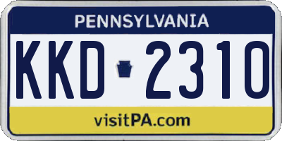 PA license plate KKD2310