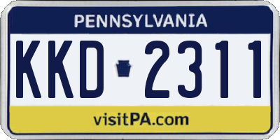 PA license plate KKD2311