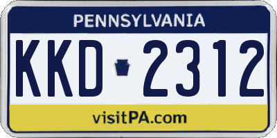 PA license plate KKD2312