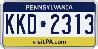 PA license plate KKD2313