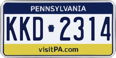PA license plate KKD2314