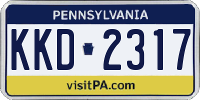 PA license plate KKD2317