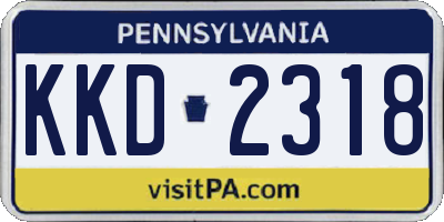 PA license plate KKD2318