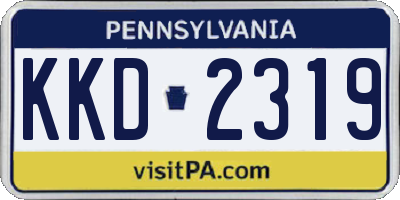 PA license plate KKD2319