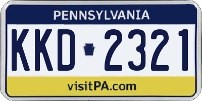 PA license plate KKD2321
