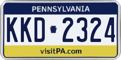PA license plate KKD2324