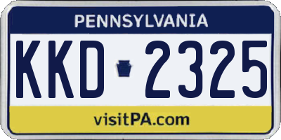 PA license plate KKD2325