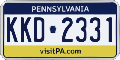 PA license plate KKD2331