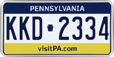 PA license plate KKD2334
