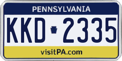 PA license plate KKD2335