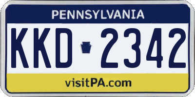 PA license plate KKD2342