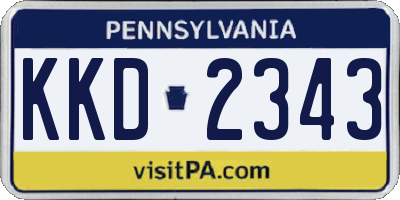 PA license plate KKD2343