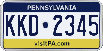 PA license plate KKD2345