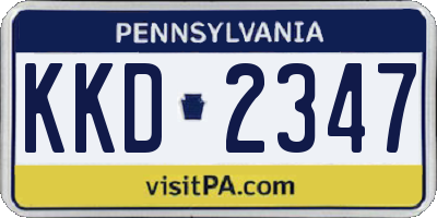 PA license plate KKD2347