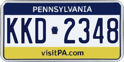 PA license plate KKD2348