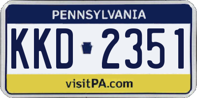PA license plate KKD2351