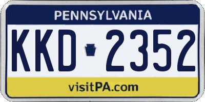 PA license plate KKD2352