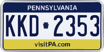 PA license plate KKD2353