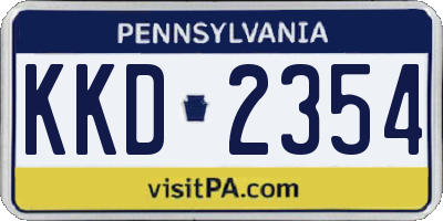 PA license plate KKD2354